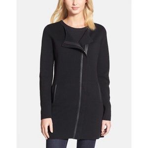 Eileen Fisher Cardigan Sweater Long Black Silk M